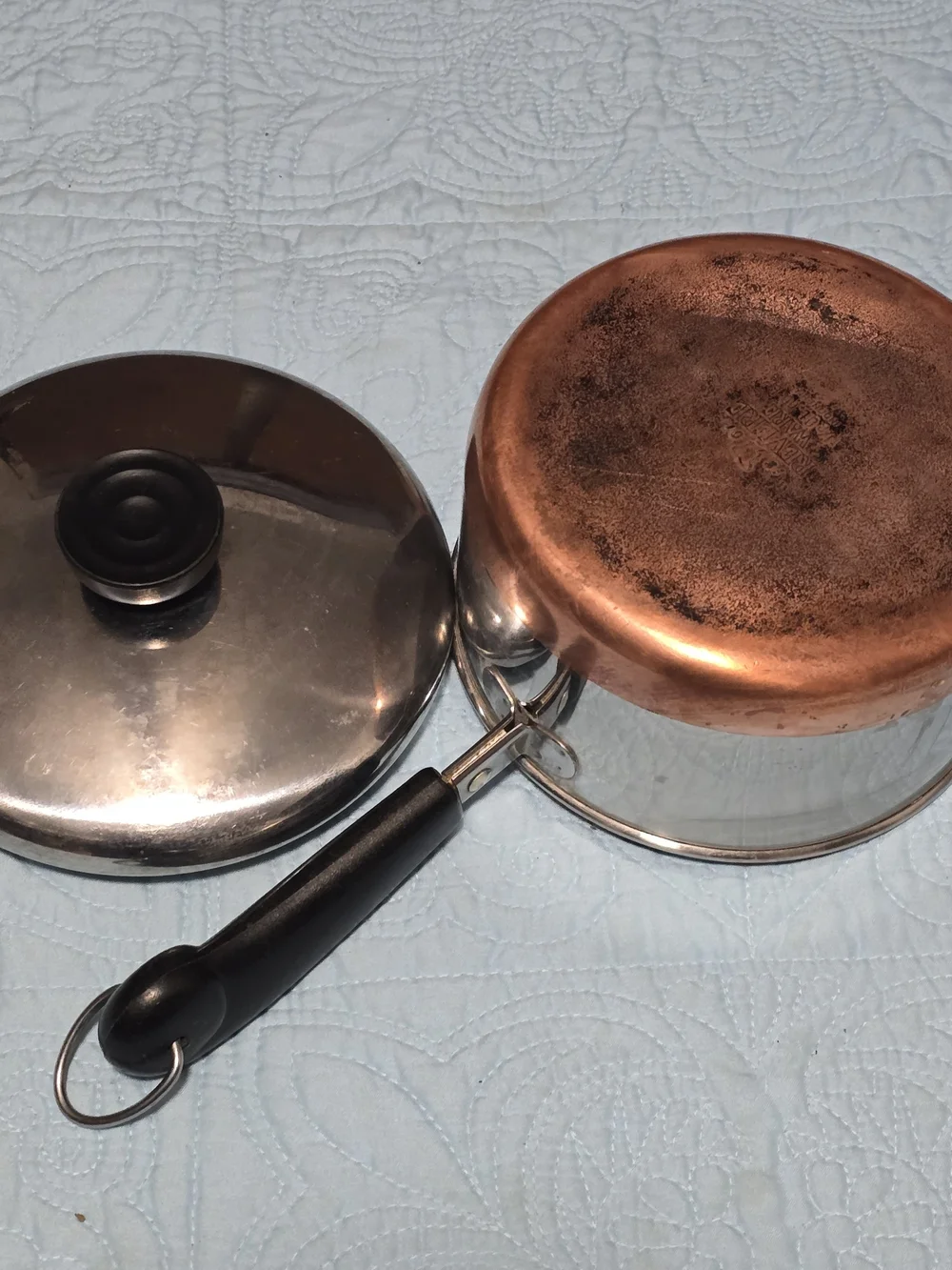 Vintage/Y2K 1801 Revere Ware Copper Bottom Pots W/Lids, 1qt, 1.5qt, 2qt, 6qt